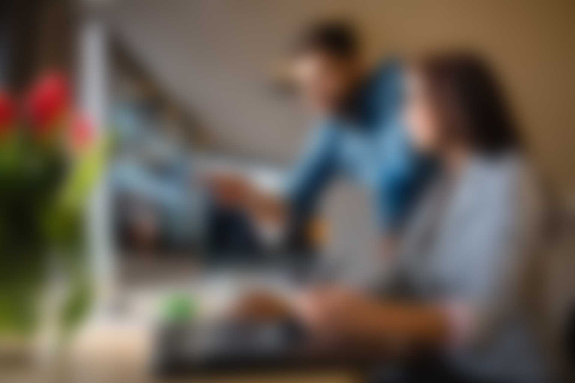 Blurred image of graphic designers