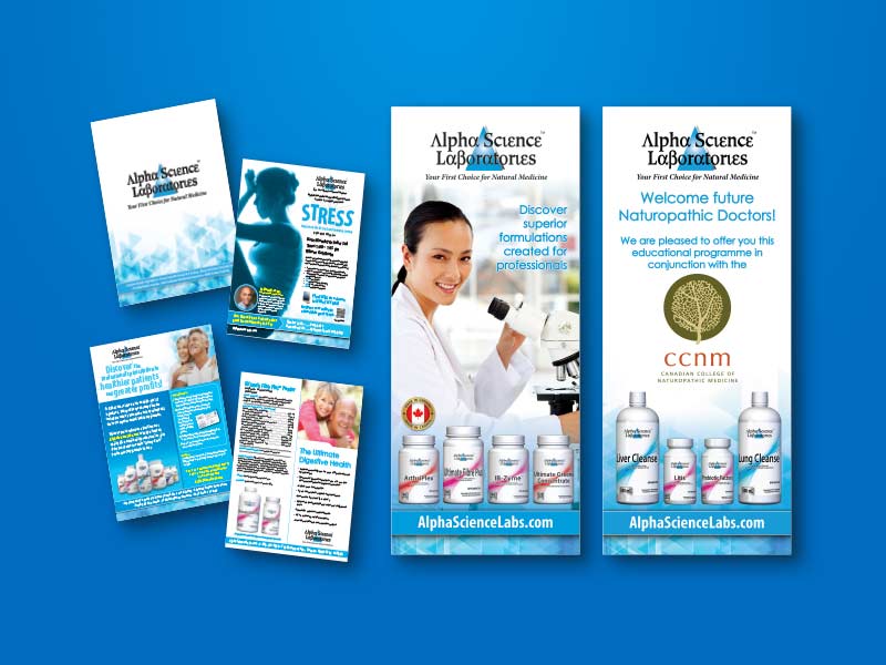 Corporate identity marketing items.