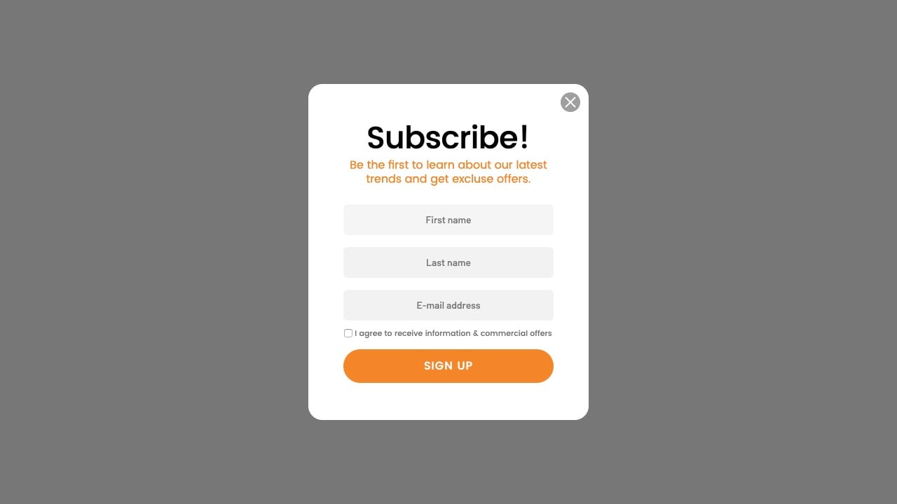 Subscribe popup
